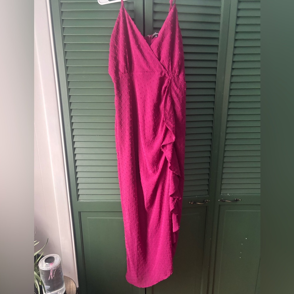 Lulu's Fuchsia Pink Asymmetrical Dress NWT